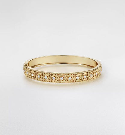 [⭐Clover Jewelry]2026 WOVEN-PATTERN BRACELET SET WITH FULL DIAMOND INLAY THREE-COLORS