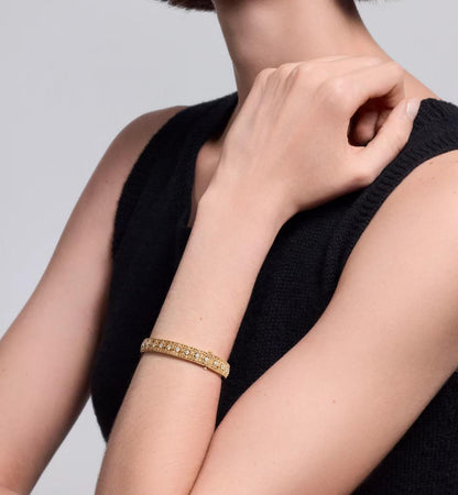 [⭐Clover Jewelry]2026 WOVEN-PATTERN BRACELET SET WITH FULL DIAMOND INLAY THREE-COLORS