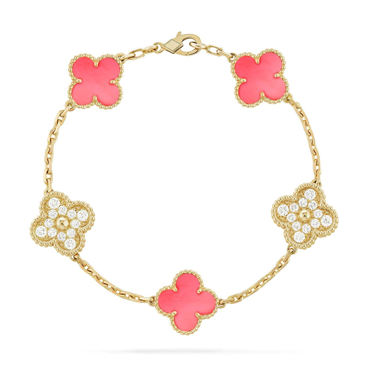 [⭐Clover Jewelry] CLOVER 5 MOTIFS  PINK MOP BRACELET COLLECTION