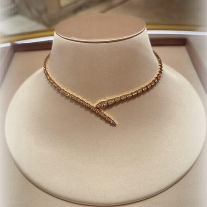 [⭐Clover Jewelry]NEW！SERPENT DIAMOND NECKLACE