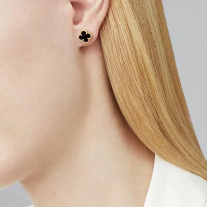 [⭐Clover Jewelry]CLOVER MINI 9.5MM BLACK MOP EARRINGS