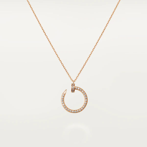 [⭐Clover Jewelry]JUSTE NECKLACE PINK GOLD DIAMONDS