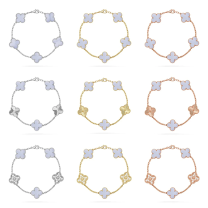 [⭐Clover Jewelry] CLOVER 5 MOTIF PURPLE CHALCEDONY BRACELET COLLECTION