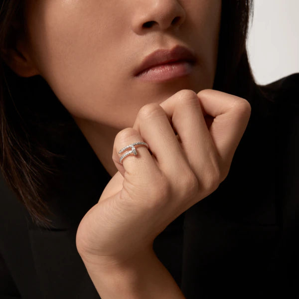 [⭐Clover Jewelry]JUSTE RING 1.8MM SILVER DIAMONDS