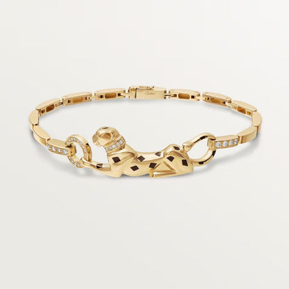 [⭐Clover Jewelry]PANTHERE HALF DIAMOND ON CHAIN BRACELET