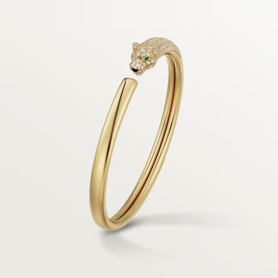 [⭐Clover Jewelry]PANTHERE HALF DIAMOND OPEN BRACELET