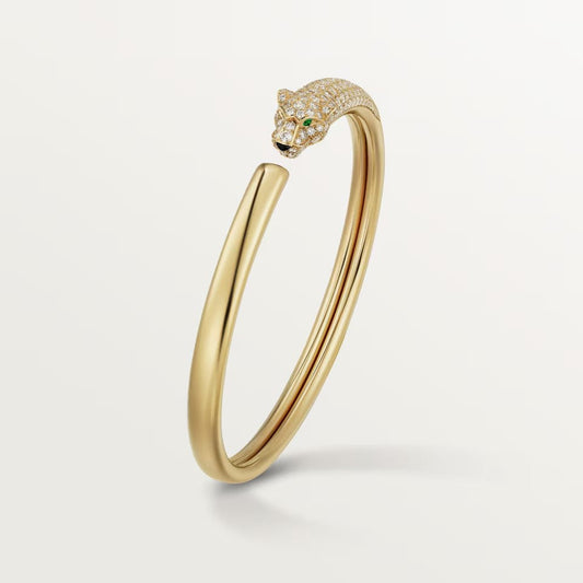 [⭐Clover Jewelry]PANTHERE HALF DIAMOND OPEN BRACELET