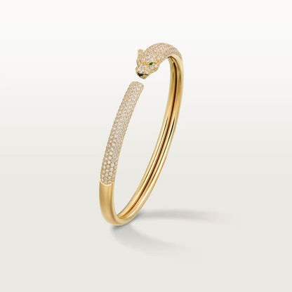 [⭐Clover Jewelry]PANTHERE FULL DIAMOND OPEN BRACELET