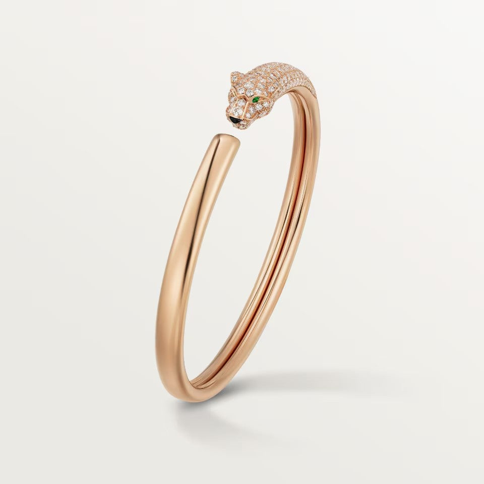 [⭐Clover Jewelry]PANTHERE HALF DIAMOND OPEN BRACELET