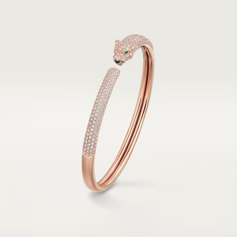 [⭐Clover Jewelry]PANTHERE FULL DIAMOND OPEN BRACELET