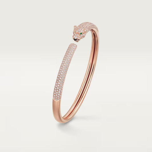 [⭐Clover Jewelry]PANTHERE FULL DIAMOND OPEN BRACELET