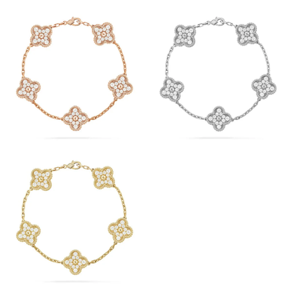 [⭐Clover Jewelry] CLOVER 5 MOTIF FULL DIAMOND BRACELET COLLECTION