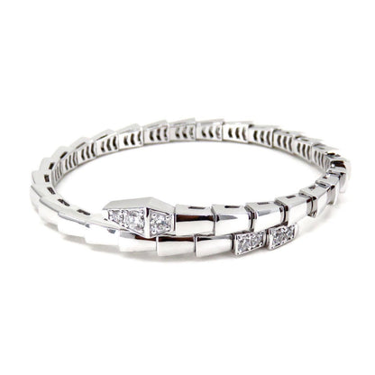 [⭐Clover Jewelry]SERPENTI BRACELET DIAMONDS SILVER