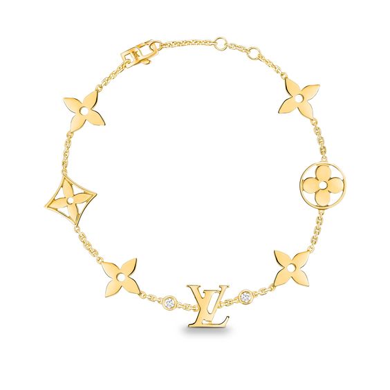 [⭐Clover Jewelry]STAR AND SUN 7 MOTIFS GOLD BRACELET