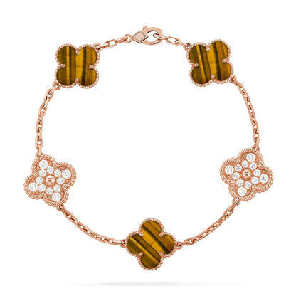 [⭐Clover Jewelry] CLOVER 5 MOTIFS TIGER EYE BRACELET COLLECTION