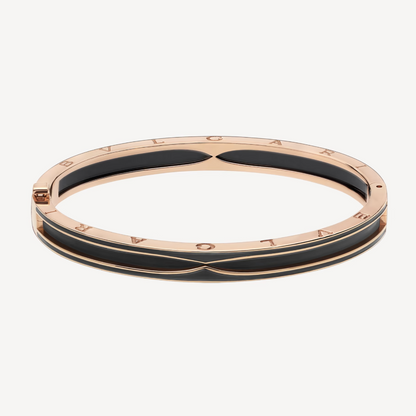 [⭐Clover Jewelry]ZERO 1 PINK GOLD WITH MATTE BLACK CERAMIC BRACELET