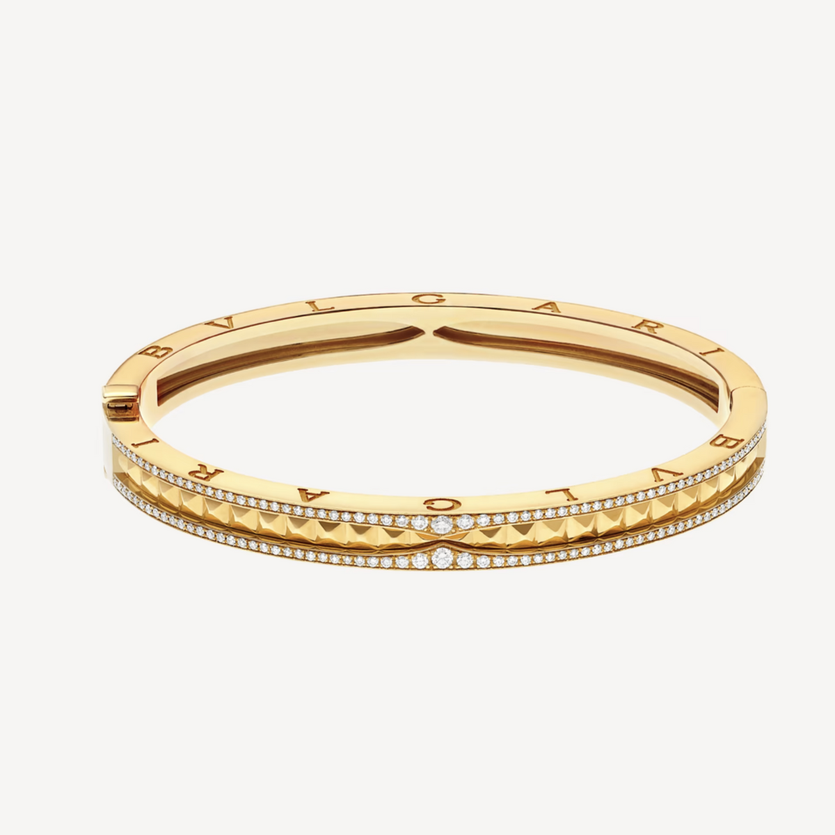 [⭐Clover Jewelry]ZERO 1 SPIRAL AND PAVED DIAMOND GOLD BRACELET
