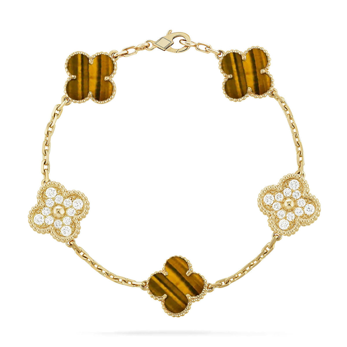 [⭐Clover Jewelry] CLOVER 5 MOTIFS TIGER EYE BRACELET COLLECTION