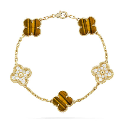 [⭐Clover Jewelry] CLOVER 5 MOTIFS TIGER EYE BRACELET COLLECTION