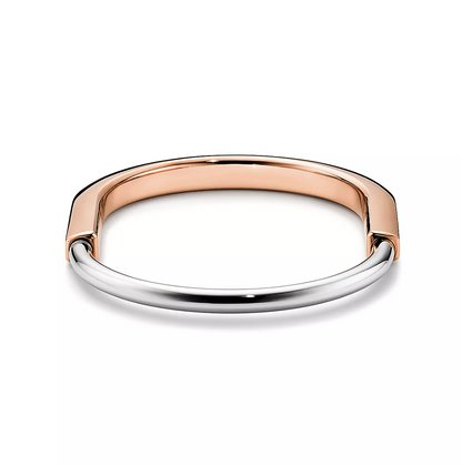 [Clover Jewelry]LOCK BRACELET ROSE AND WHITE GOLD