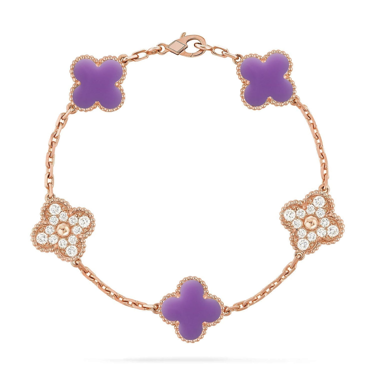 [⭐Clover Jewelry]CLOVER 5 MOTIF LIGHT PURPLE BRACELET COLLECTION