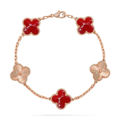 [⭐Clover Jewelry]CLOVER 5 MOTIF RED PATTERN BRACELET COLLECTION