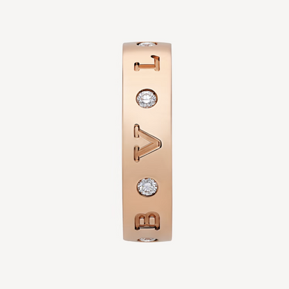 [⭐Clover Jewelry]ZERO 1 ESSENTIAL PINK GOLD BAND WITH DIAMONDS RING