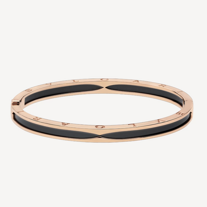 [⭐Clover Jewelry]ZERO 1 PINK GOLD WITH BLACK CERAMIC BRACELET