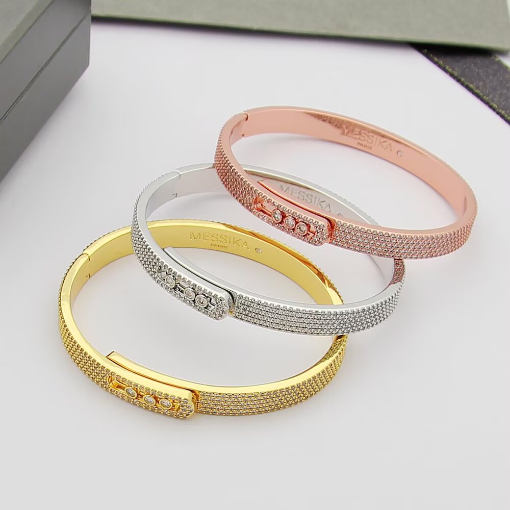 [⭐Clover Jewelry]Move Noa Full Pavé Diamond Bangle Bracelet