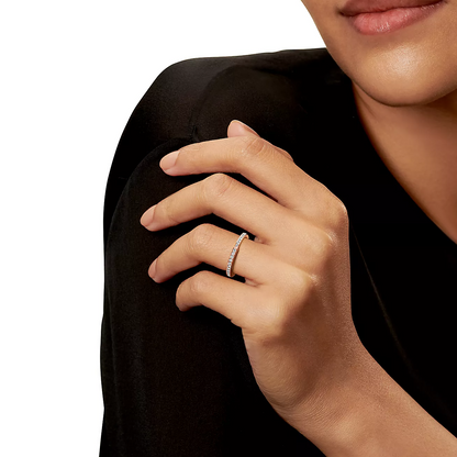 [Clover Jewelry]LOCK RING PINK GOLD DIAMOND PAVED
