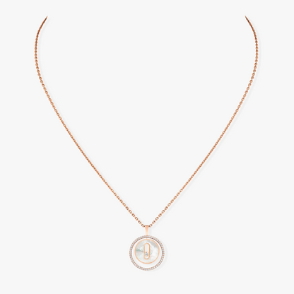 [⭐Clover Jewelry]Demo MOVE 1 DIAMOND WHITE MOTHER OF PEARL PINK GOLD DIAMOND NECKLACE