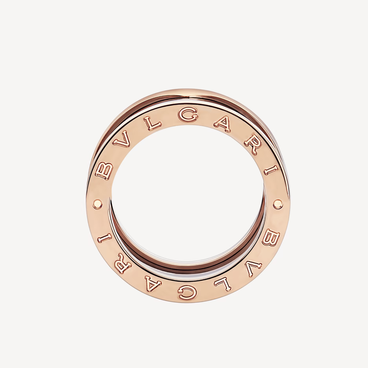 [⭐Clover Jewelry]ZERO 1 FOUR-BAND LOOPS AND BLACK CERAMIC SPIRAL PINK GOLD RING