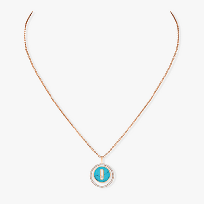 [⭐Clover Jewelry]Demo MOVE 1 DIAMOND TURQUOISE PINK GOLD DIAMOND NECKLACE
