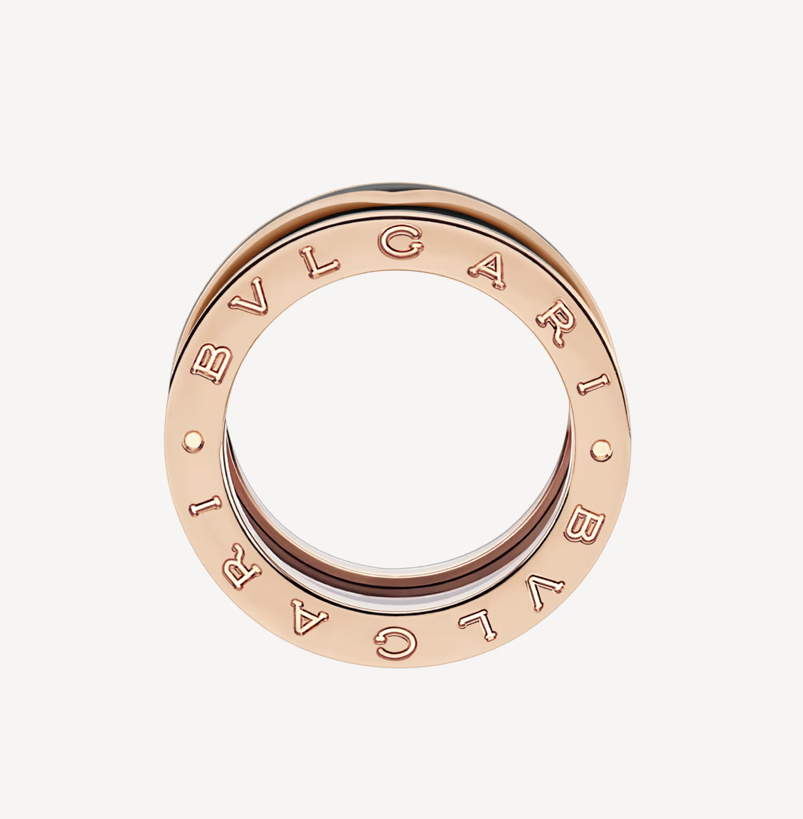 [⭐Clover Jewelry]ZERO 1 TWO-BAND WITH MATTE BLACK CERAMIC PINK GOLD RING