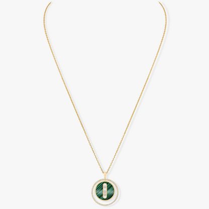 [⭐Clover Jewelry]Demo MOVE 3 DIAMOND MALACHITE GOLD DIAMOND NECKLACE