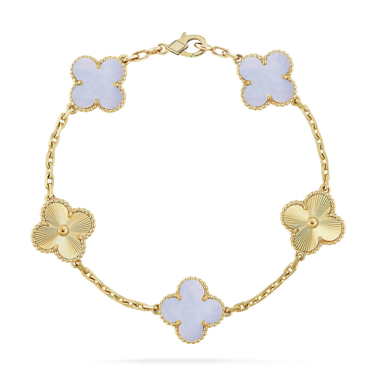 [⭐Clover Jewelry] CLOVER 5 MOTIF PURPLE CHALCEDONY BRACELET COLLECTION