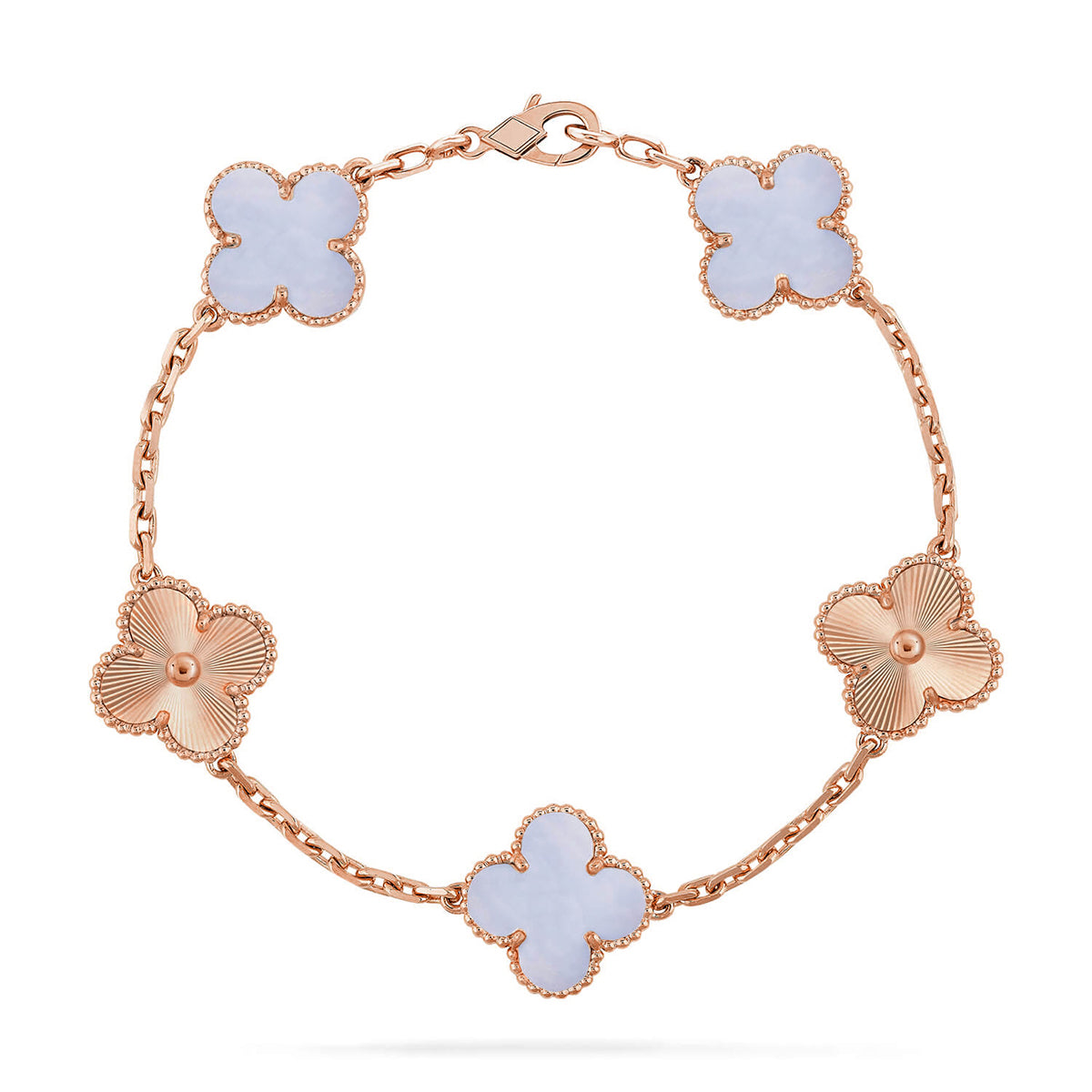 [⭐Clover Jewelry] CLOVER 5 MOTIF PURPLE CHALCEDONY BRACELET COLLECTION