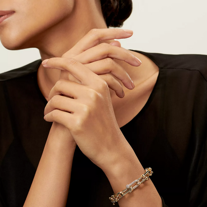 [Clover Jewelry]HARDWEAR LARGE LINK GOLD DIAMOND BRACELET