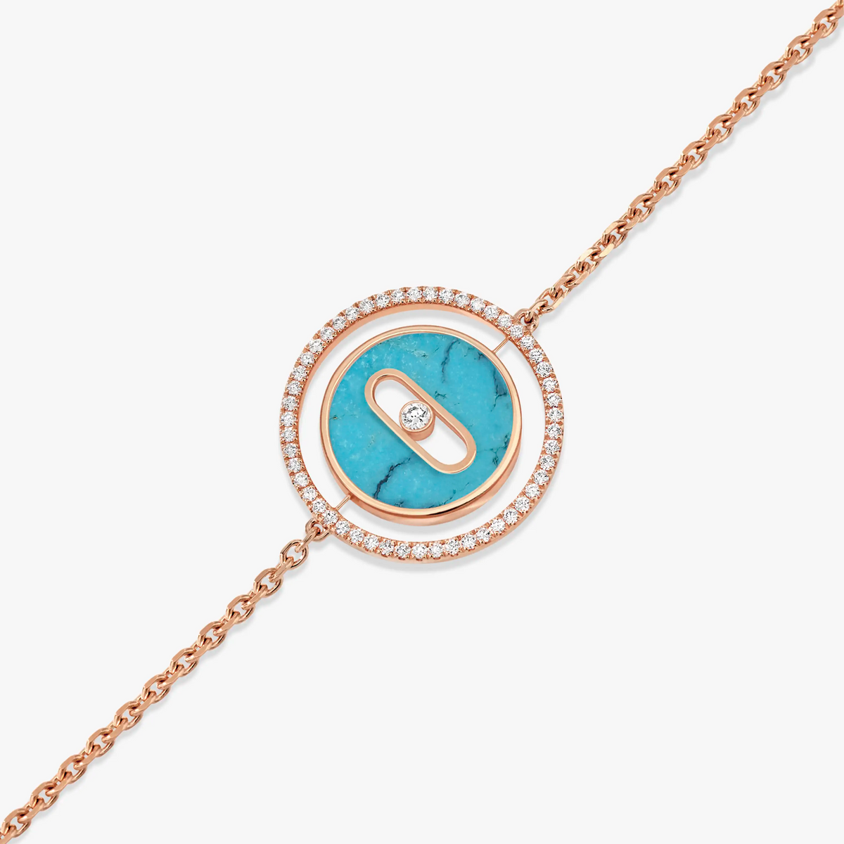 [⭐Clover Jewelry]Demo MOVE TURQUOISE PINK GOLD DIAMOND BRACELET
