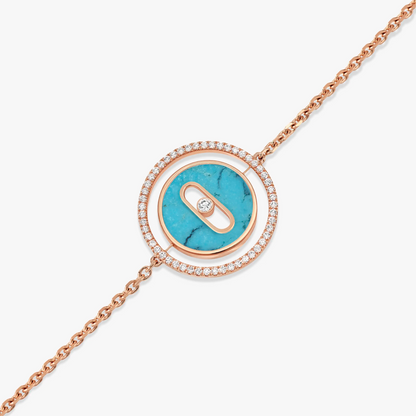 [⭐Clover Jewelry]Demo MOVE TURQUOISE PINK GOLD DIAMOND BRACELET