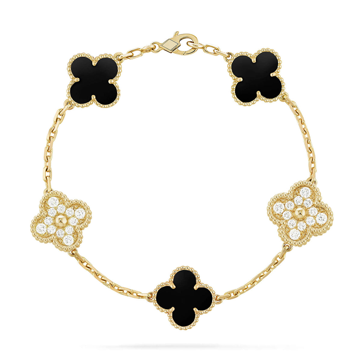 [⭐Clover Jewelry] CLOVER 5 MOTIF ONYXS BRACELET COLLECTION