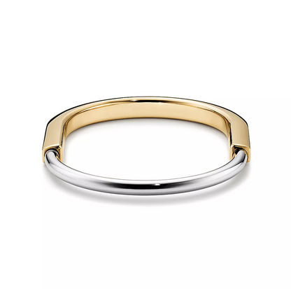 [Clover Jewelry]LOCK BRACELET YELLOW AND WHITE GOLD