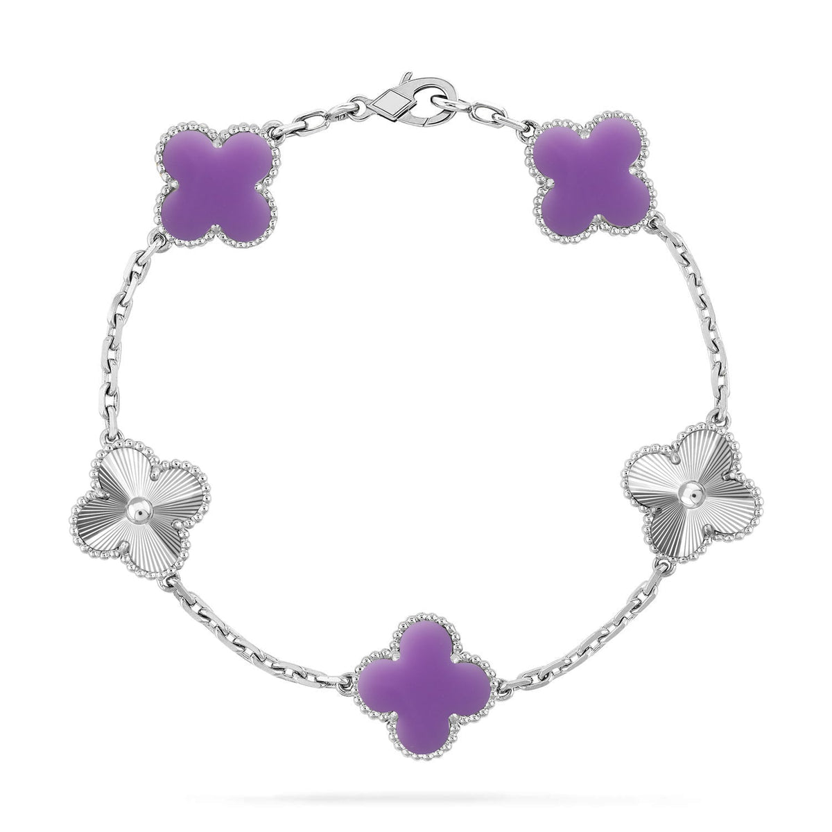 [⭐Clover Jewelry]CLOVER 5 MOTIF LIGHT PURPLE BRACELET COLLECTION
