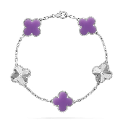 [⭐Clover Jewelry]CLOVER 5 MOTIF LIGHT PURPLE BRACELET COLLECTION