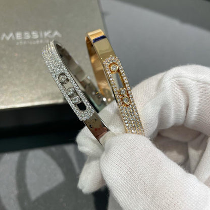 [⭐Clover Jewelry]Move Noa Rose Gold Pavé Diamond Bangle Bracelet