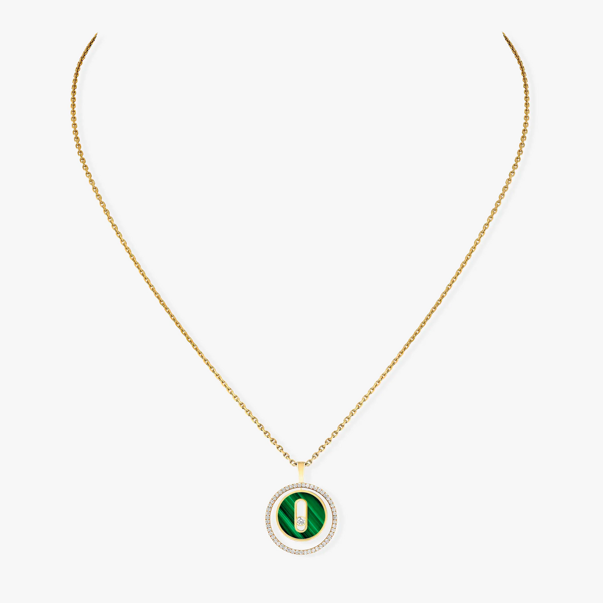 [⭐Clover Jewelry]Demo MOVE 1 DIAMOND MALACHITE GOLD DIAMOND NECKLACE