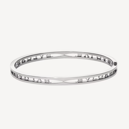 [⭐Clover Jewelry]ZERO 1 SPIRAL LOGO SILVER BRACELET