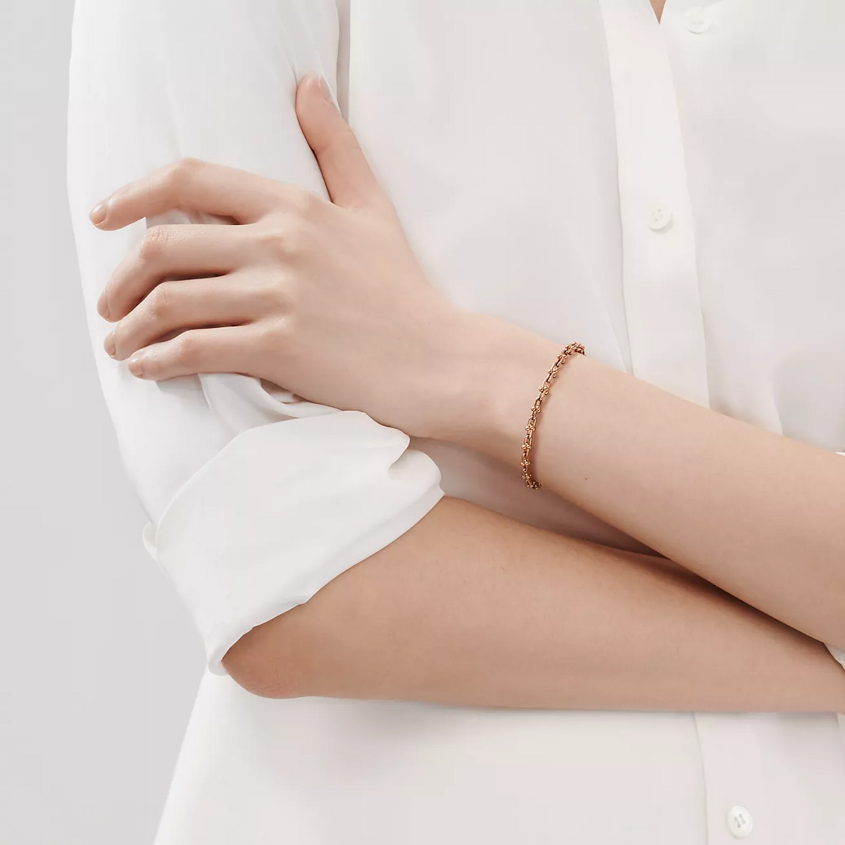 [Clover Jewelry]HARDWEAR MICRO LINK 44 MOTIF PINK GOLD BRACELET