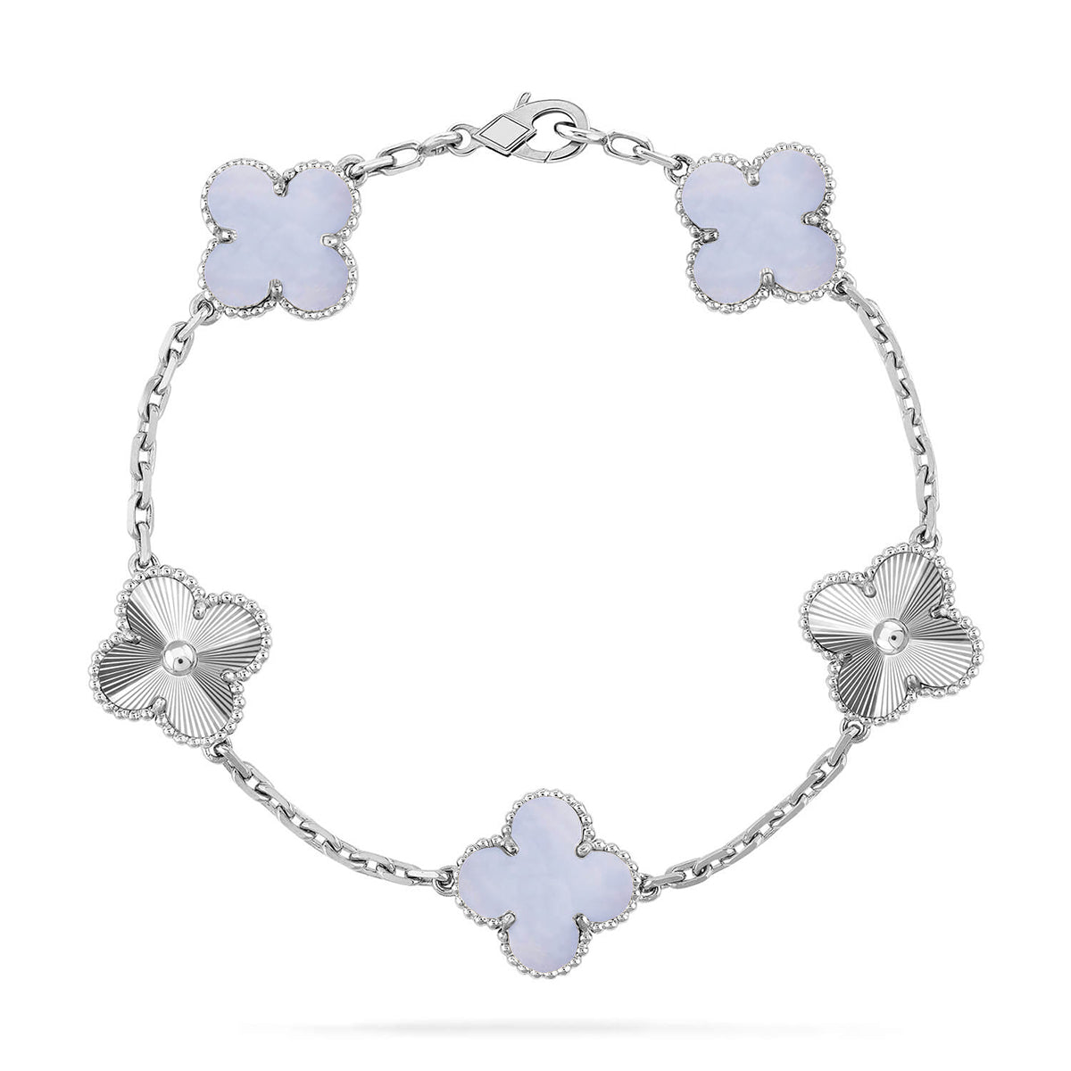 [⭐Clover Jewelry] CLOVER 5 MOTIF PURPLE CHALCEDONY BRACELET COLLECTION