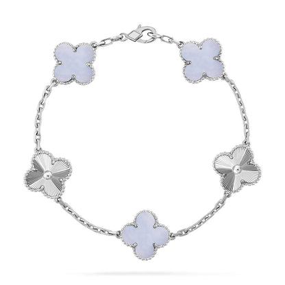[⭐Clover Jewelry] CLOVER 5 MOTIF PURPLE CHALCEDONY BRACELET COLLECTION